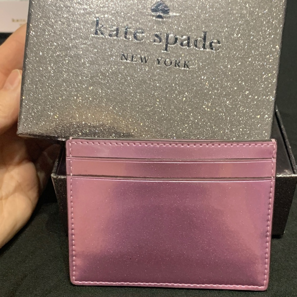 Kate Spade NWT Metallic lilac Card Holder - Picture 3 of 4